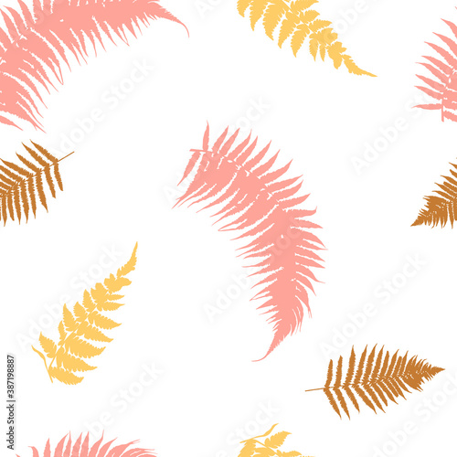 Seamless tropical pattern with fern leaves