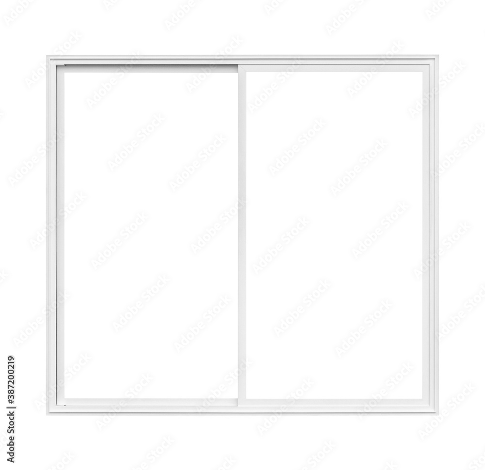 Real modern house window frame isolated on white background with clipping path Real modern house window frame isolated on white background with clipping path