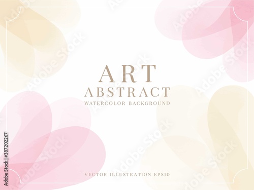 Abstract art watercolor gentle love vector illustration background for design template wedding invitation or greeting card for valentines day with pink and beige flower petals and paint splashes.