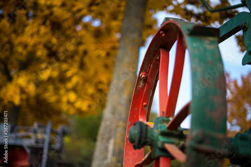 Fall Leaves and Farm Equipment