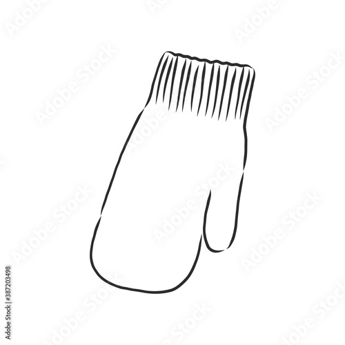 Baby mittens vector sketch icon isolated on background. Hand drawn Baby mittens icon. the mittens, vector sketch illustration