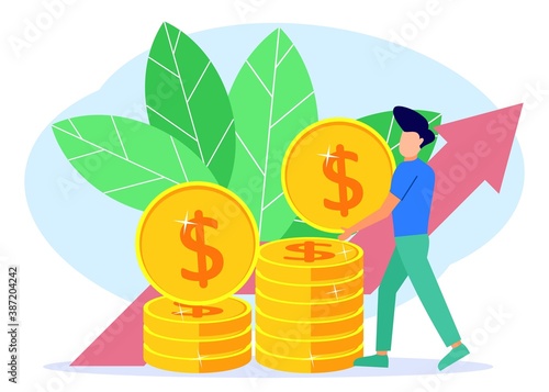Illustration vector graphic cartoon character of business growth