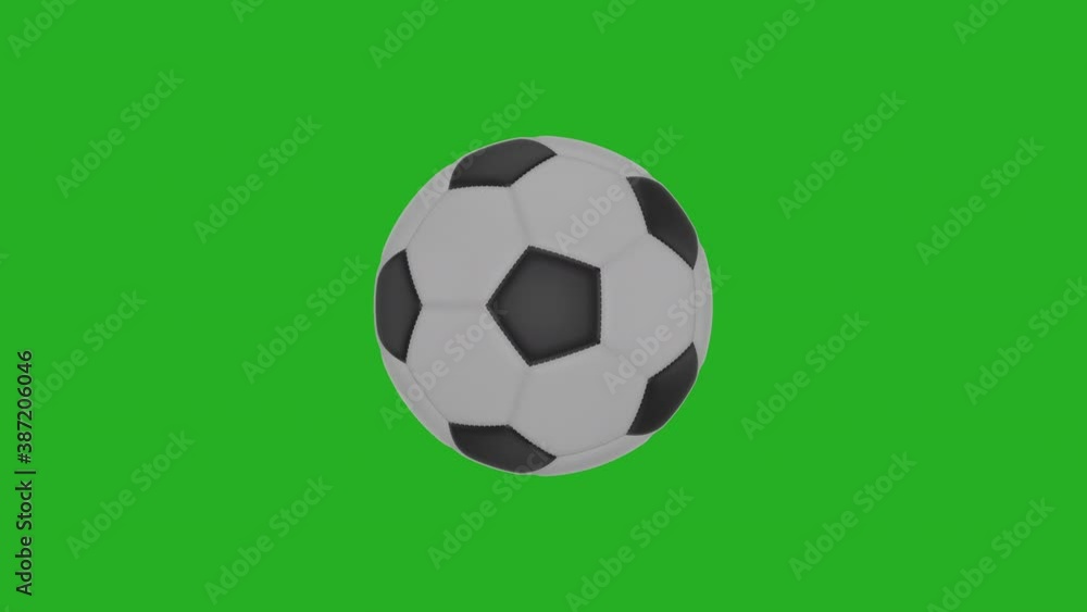 Soccer Football Spin 360 Degrees Seamless Loop On Green Screen 3D Render Motion Graphic. Soccer Football Spin 360 Degrees Seamless Loop On Green Screen 3D Render Motion Graphic.
