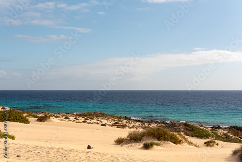 Coast in Fuerteventura at El Cotillo in the Canary Islands  Spain
