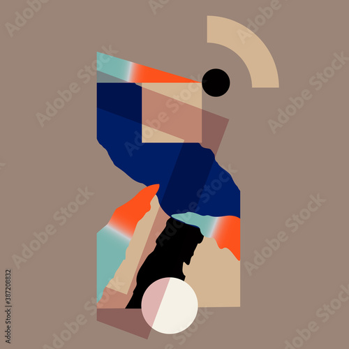 Vector abstract backgroun. 
Ball and slope. Unusual shapes and gradients.