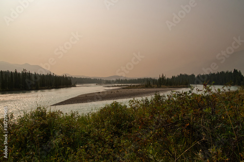 Athabasca River on a Smoky Day