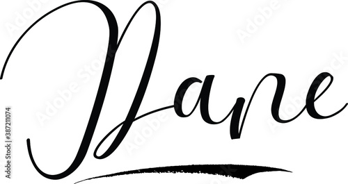 Dane -Male Name Cursive Calligraphy on White Background