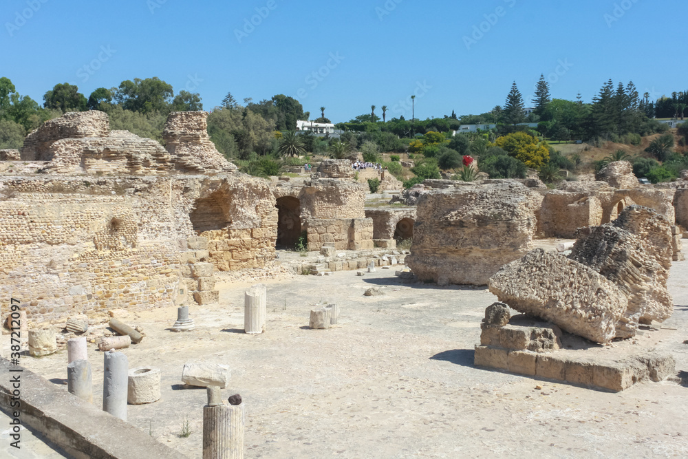 The ruins of the baths of Antonius Pius in Carthage