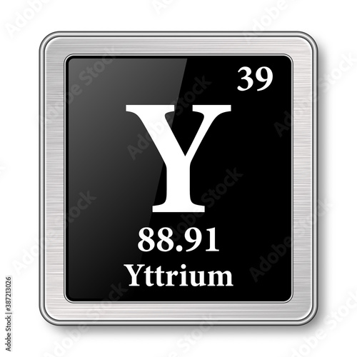 The periodic table element Yttrium. Vector illustration
