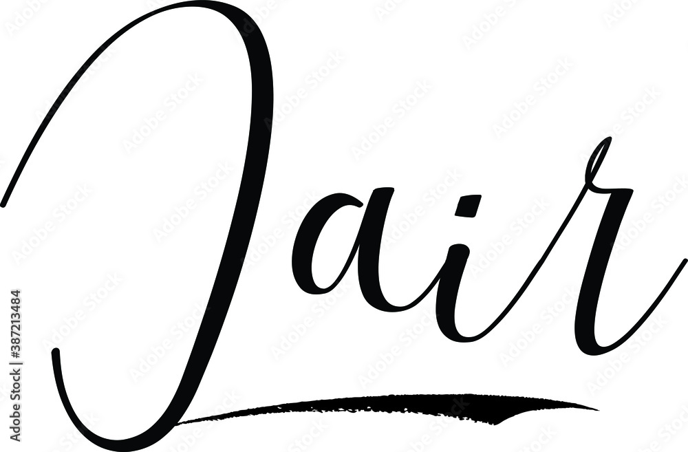 Jair -Male Name Cursive Calligraphy on White Background Jair -Male Name Cursive Calligraphy on White Background