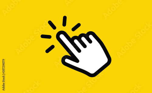 Hand click icon. Vector mouse pointer symbol. photo