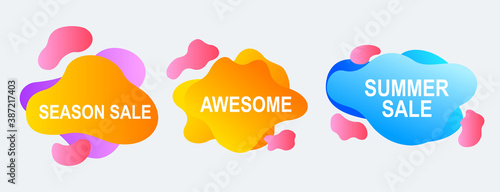 set of colorful sale tags and label promotion