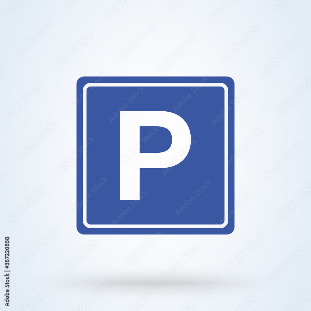 car parking sign icon or logo. Parking Area concept. Street Signage, Road Sign vector illustration. car parking sign icon or logo. Parking Area concept. Street Signage, Road Sign vector illustration.