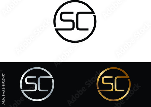 SC circle Shape Letter logo Design.