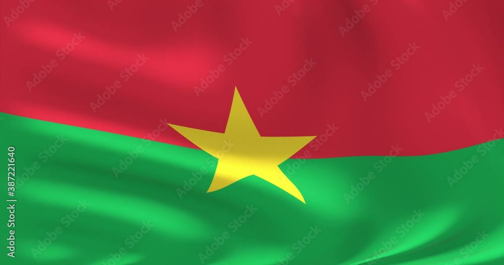 Flags of the world - flag of Burkina Faso. Waved highly detailed flag animation. Flags of the world - flag of Burkina Faso. Waved highly detailed flag animation.