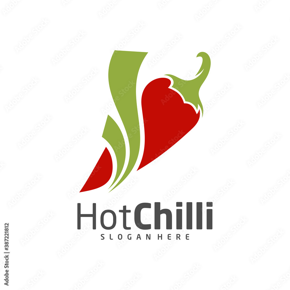 Chili logo design vector template, Red Chili Illustration, Symbol Icon Chili logo design vector template, Red Chili Illustration, Symbol Icon