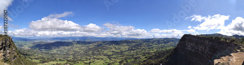 Panoramic landscape view of the Andes in Colombia