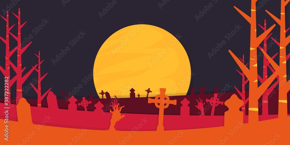 Halloween background in paper cut and paper art style. A perfect vector background for your design assets and banners.