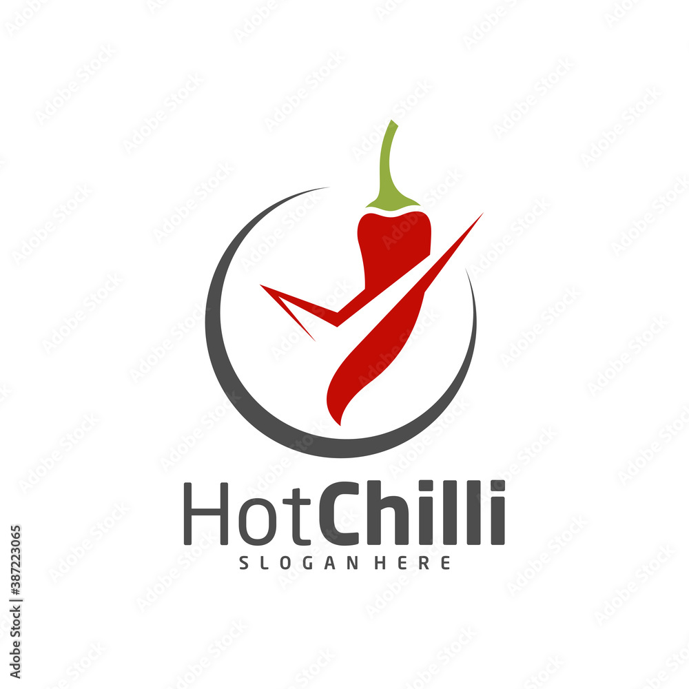 Check Chili logo design vector template, Red Chili Illustration, Symbol Icon Check Chili logo design vector template, Red Chili Illustration, Symbol Icon