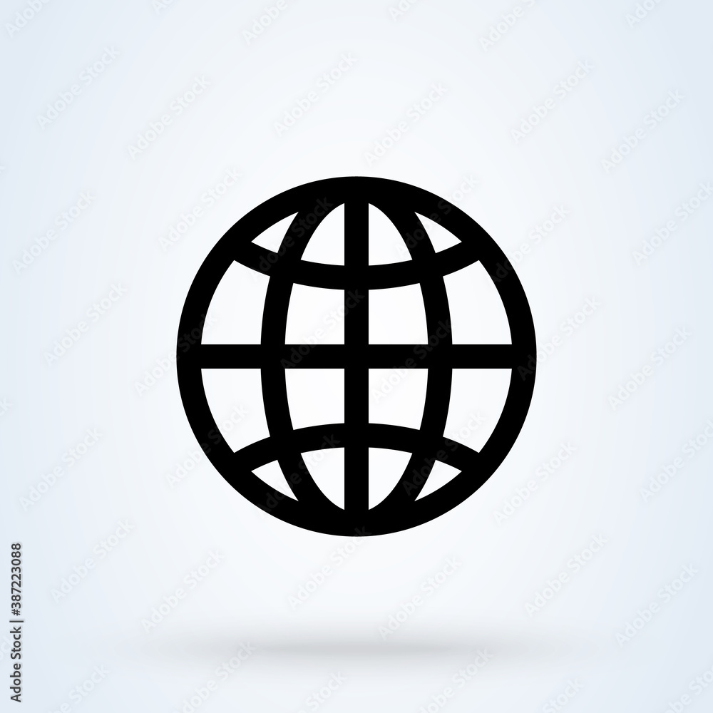 World planet sign line icon or logo. Earth concept. globe linear illustration. World planet sign line icon or logo. Earth concept. globe linear illustration.