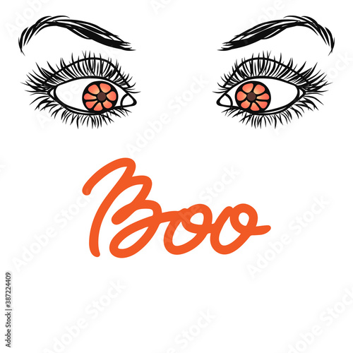 Vector illustration of a woman's orange eyes