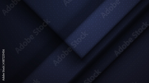 Blue stylish layered background with shadows and hexagon. Gift cover