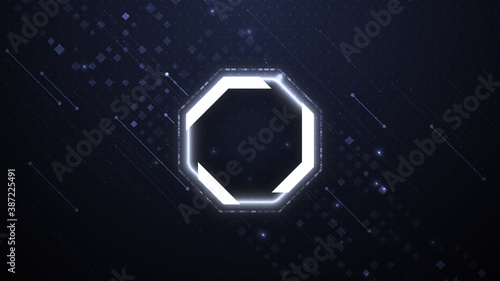 Blue vector digital hexagon background. Technological design © Pavel