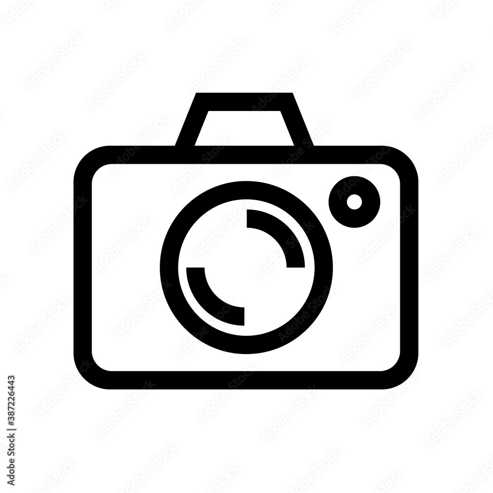Camera icon on a white background. Graphic element for design. Vector isolated illustration. Camera icon on a white background. Graphic element for design. Vector isolated illustration.