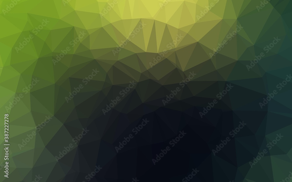 Obraz premium Dark Green vector blurry triangle template.