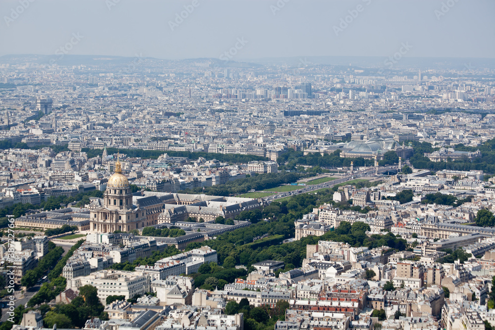 Golden dom of the Invalides, Paris panorama.