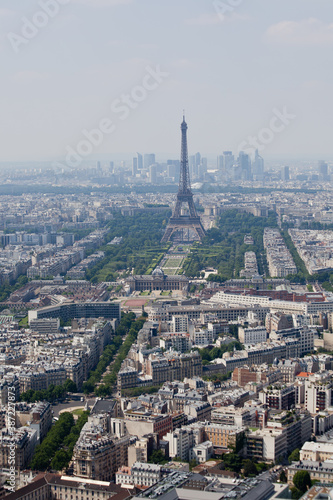 Panorama of Paris with eiffel tower  la Defence