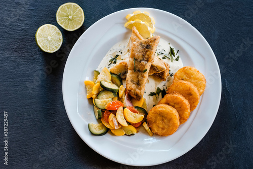Zanderfilet mit Limettensauce und Rösti