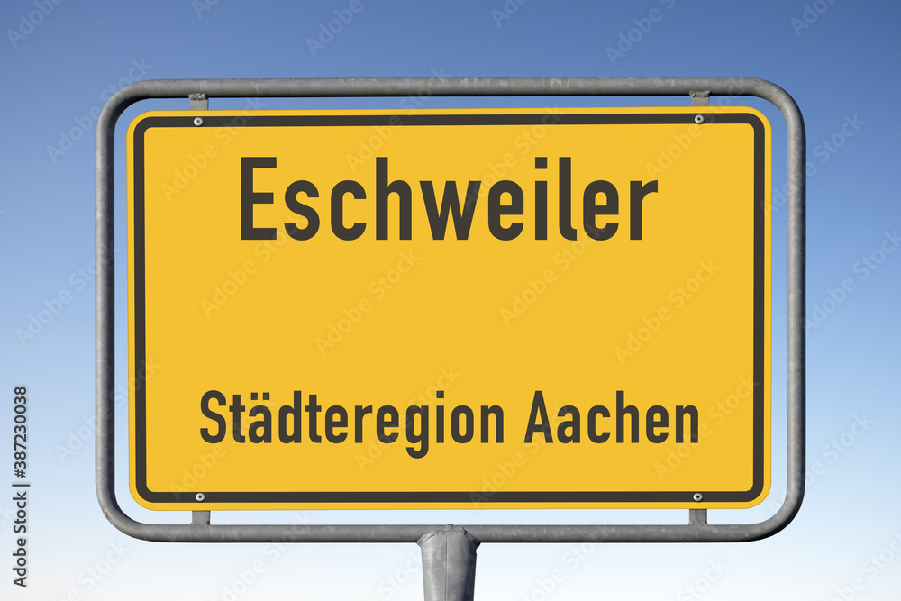 Ortstafel Eschweiler, Städteregion Aachen (Symbolbild) Ortstafel Eschweiler, Städteregion Aachen (Symbolbild)