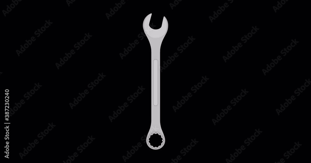 Wrench end open vector spanner tool illustration hand mechanic icon. Repair nut construction equipment steel Wrench end open vector spanner tool illustration hand mechanic icon. Repair nut construction equipment steel