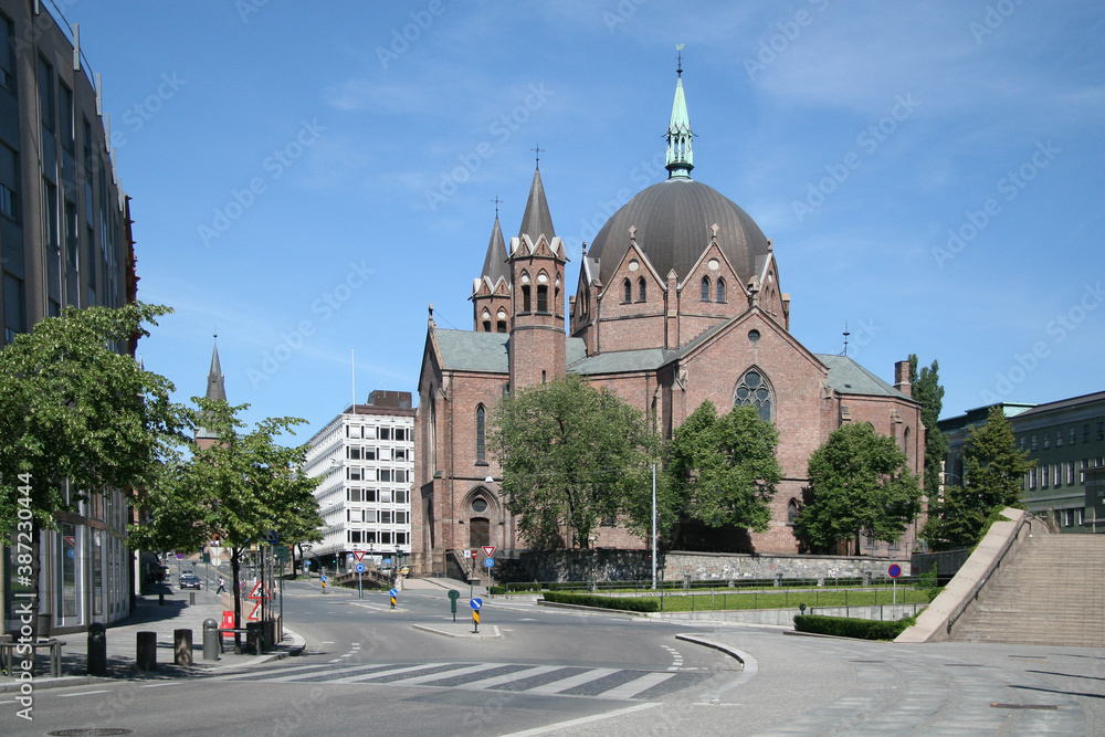 Trinity Church (Trefoldighetskirken) is a central metropolitan church at Hammersborg in the district of St. Hanshaugen in Oslo. Inaugurated in 1858 -  Oslo the capitol of Norwayl