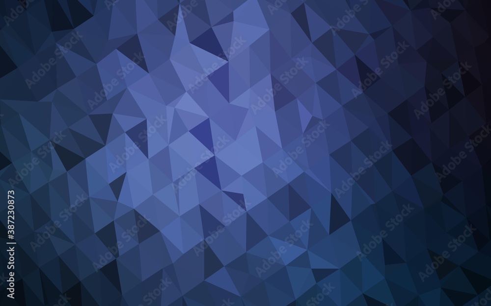 Dark BLUE vector polygon abstract layout.