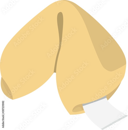 Vector emoticon illustration of a fortune cookie