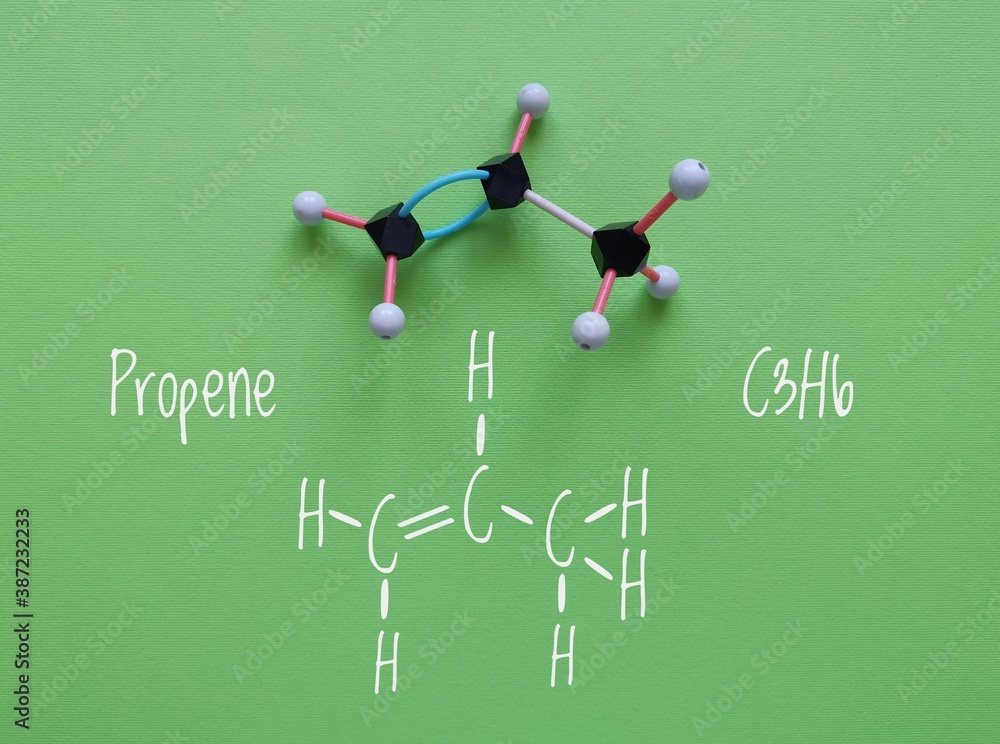 Fotka „Molecular structure model and structural chemical formula of