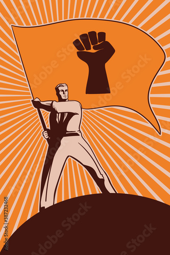 resist protest propaganda poster vector art fist in the air rebellion