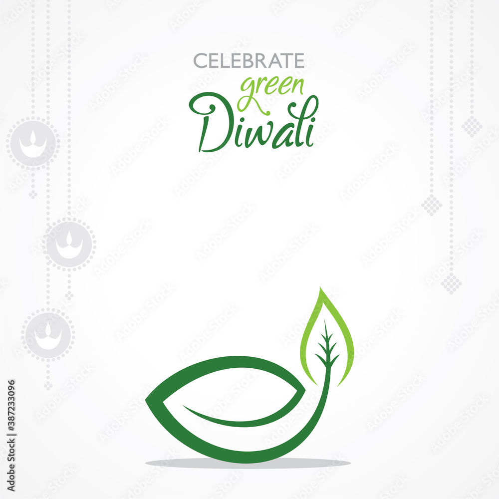 Greeting for celebrate green diwali concept Greeting for celebrate green diwali concept