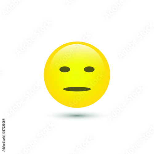 Vector boring emoticon icon in trendy flat style isolated on white background. Smile for your web site design, logo, app, UI. Vector illustration, 10 EPS