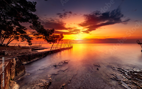 Savudrija Croatia beach peer sea sunset Umag