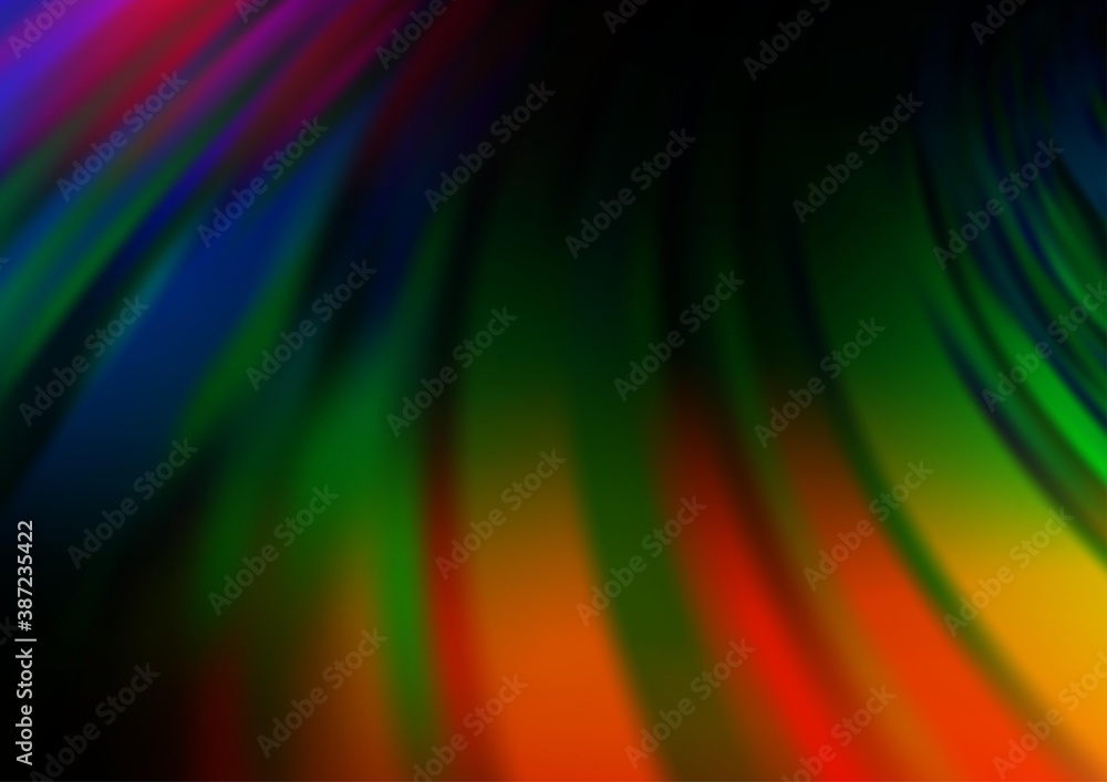 Obraz premium Dark Multicolor, Rainbow vector blurred shine abstract template.