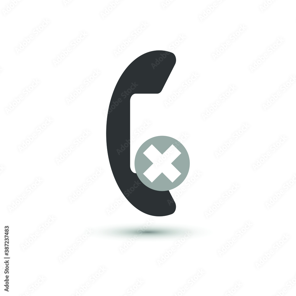 Vector phone tube icon. Telephone, not available, no signal symbol. For design, advertising banner Vector phone tube icon. Telephone, not available, no signal symbol. For design, advertising banner