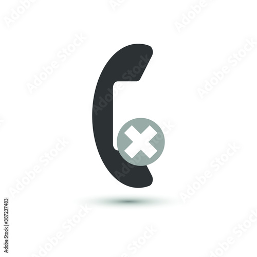 Vector phone tube icon. Telephone, not available, no signal symbol. For design, advertising banner