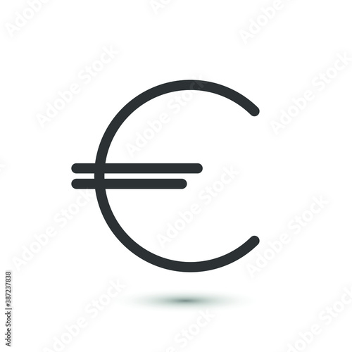 Euro icon in flat style. Vector money, finance symbol for your web site design, logo, app, UI.