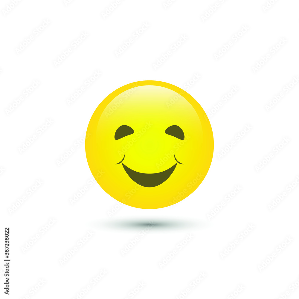 Vector smile happy emoticon icon in trendy flat style isolated on white background. Smile for your web site design, logo, app, UI. Vector illustration, 10 EPS Vector smile happy emoticon icon in trendy flat style isolated on white background. Smile for your web site design, logo, app, UI. Vector illustration, 10 EPS