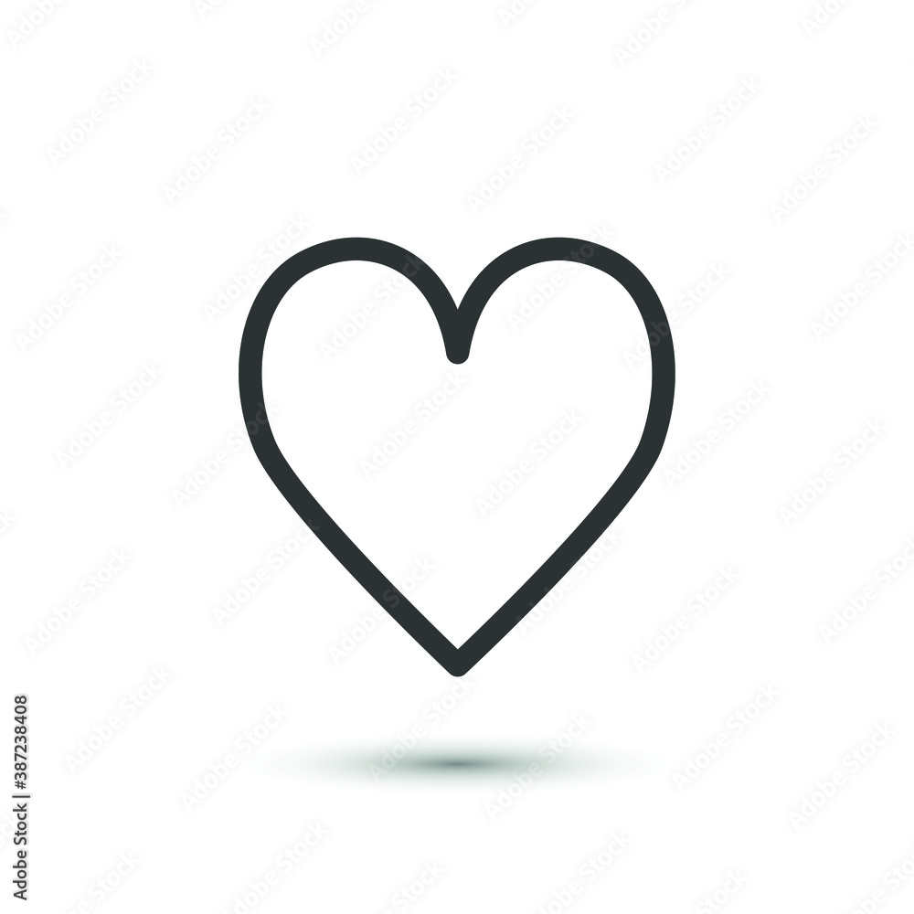 Heart icon in flat style. Vector love symbol for your web site design, logo, app, UI.