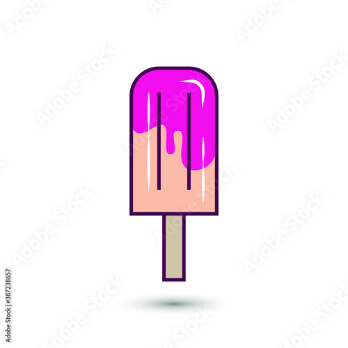 Vector ice lolly icon. Ice-cream, food symbol. For design, web site design, logo, app, UI.