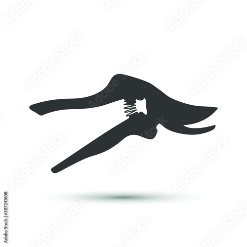 Vector secateurs icon. Cut symbol. For design, web site design, logo, app, UI.